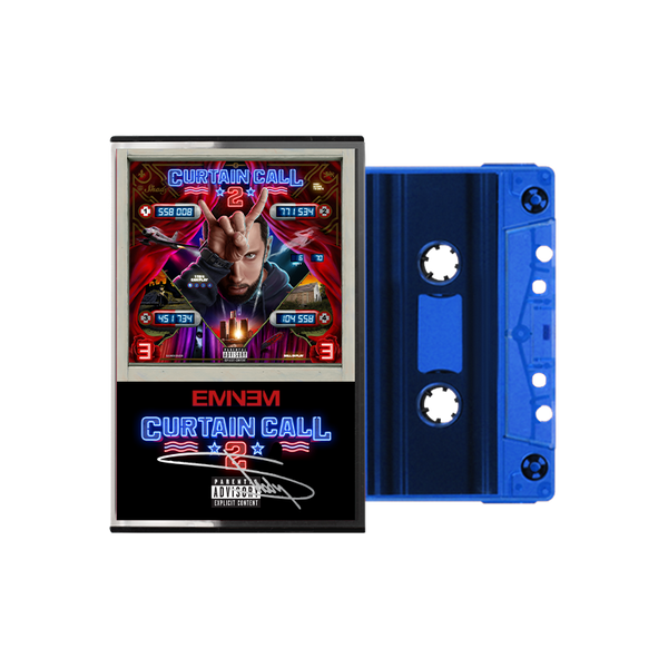 Curtain Call 2 Blue Cassette (Signed) – Official Eminem Online Store