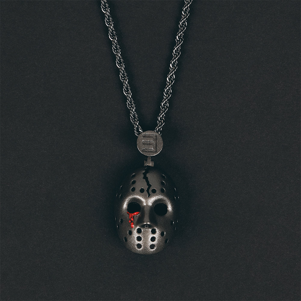 Hockey Mask Pendant & Chain (Gun Metal)