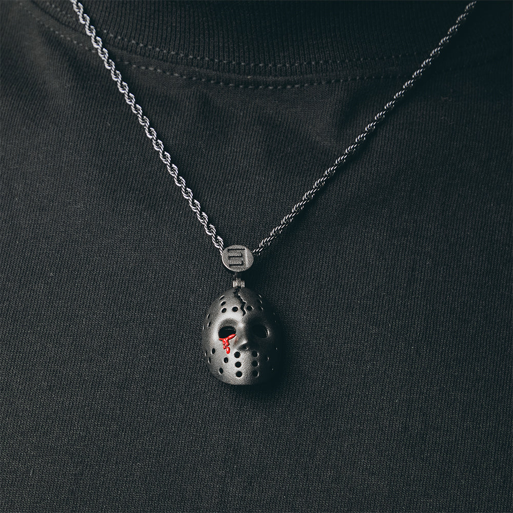 Hockey Mask Pendant & Chain (Gun Metal)