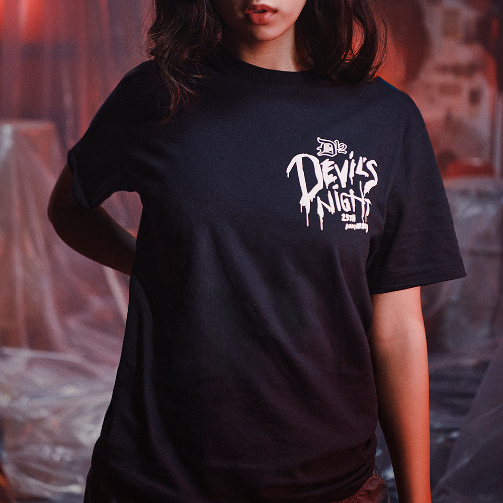 Devil's Night 25th Anniversary Mask T-Shirt Front