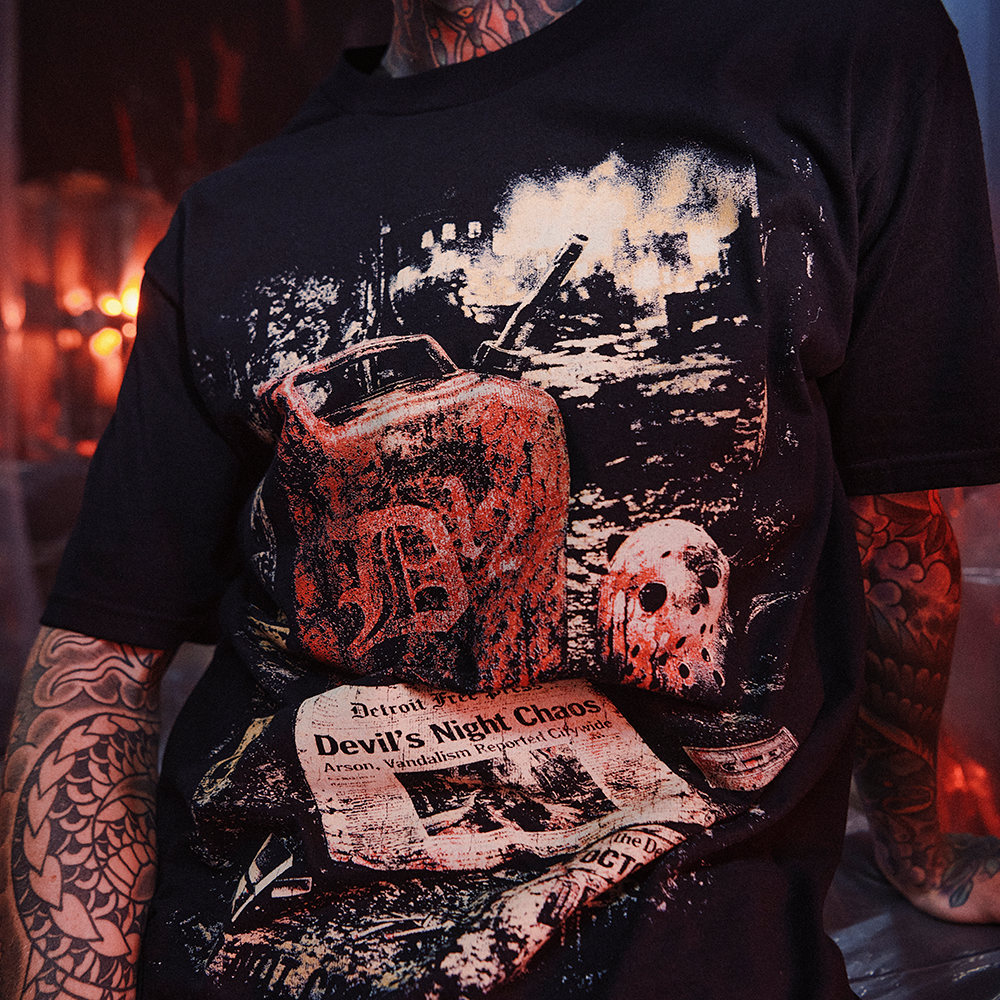 Devil's Night 25th Anniversary Evidence T-Shirt Front Detail