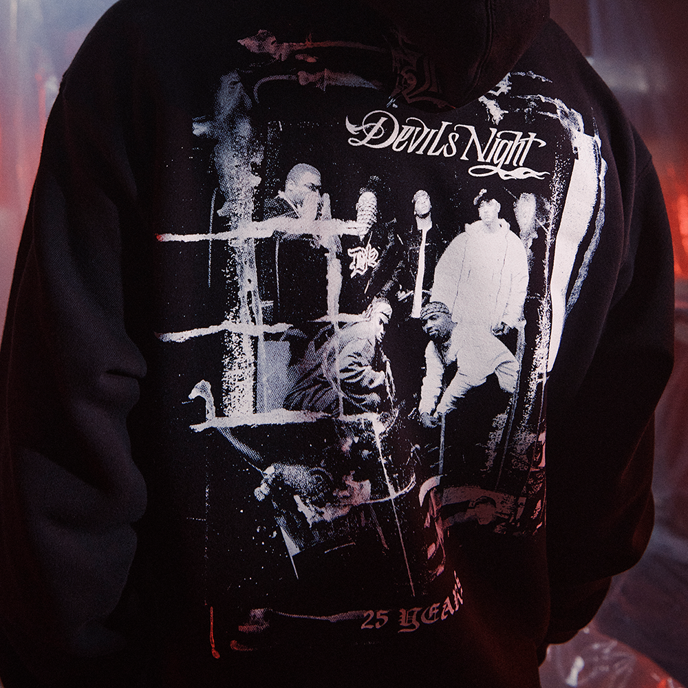 Devil's Night 25th Anniversary Album Hoodie Back Detail