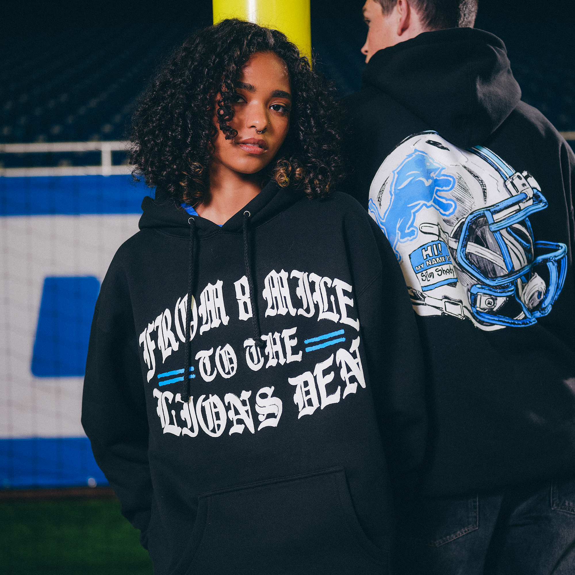 Eminem x Detroit Lions Helmet Hoodie 3