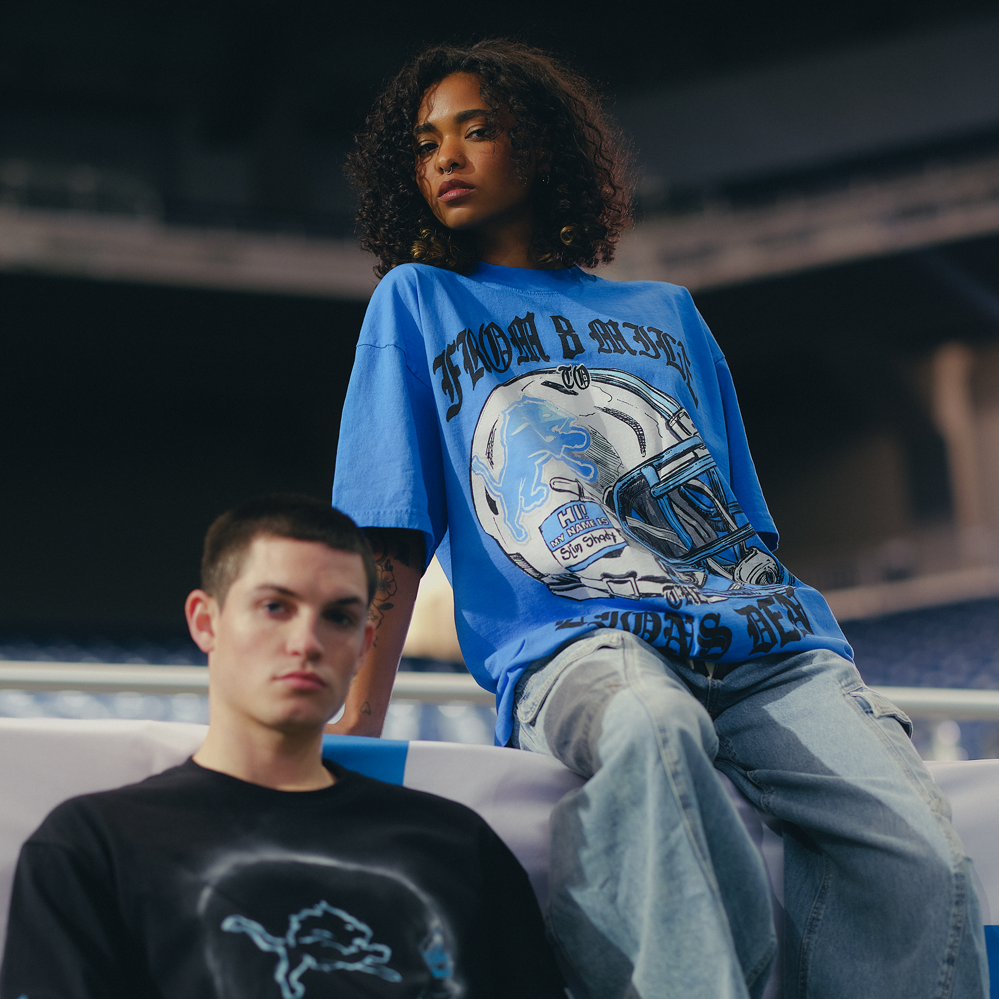 Eminem x Detroit Lions Helmet T-Shirt 2