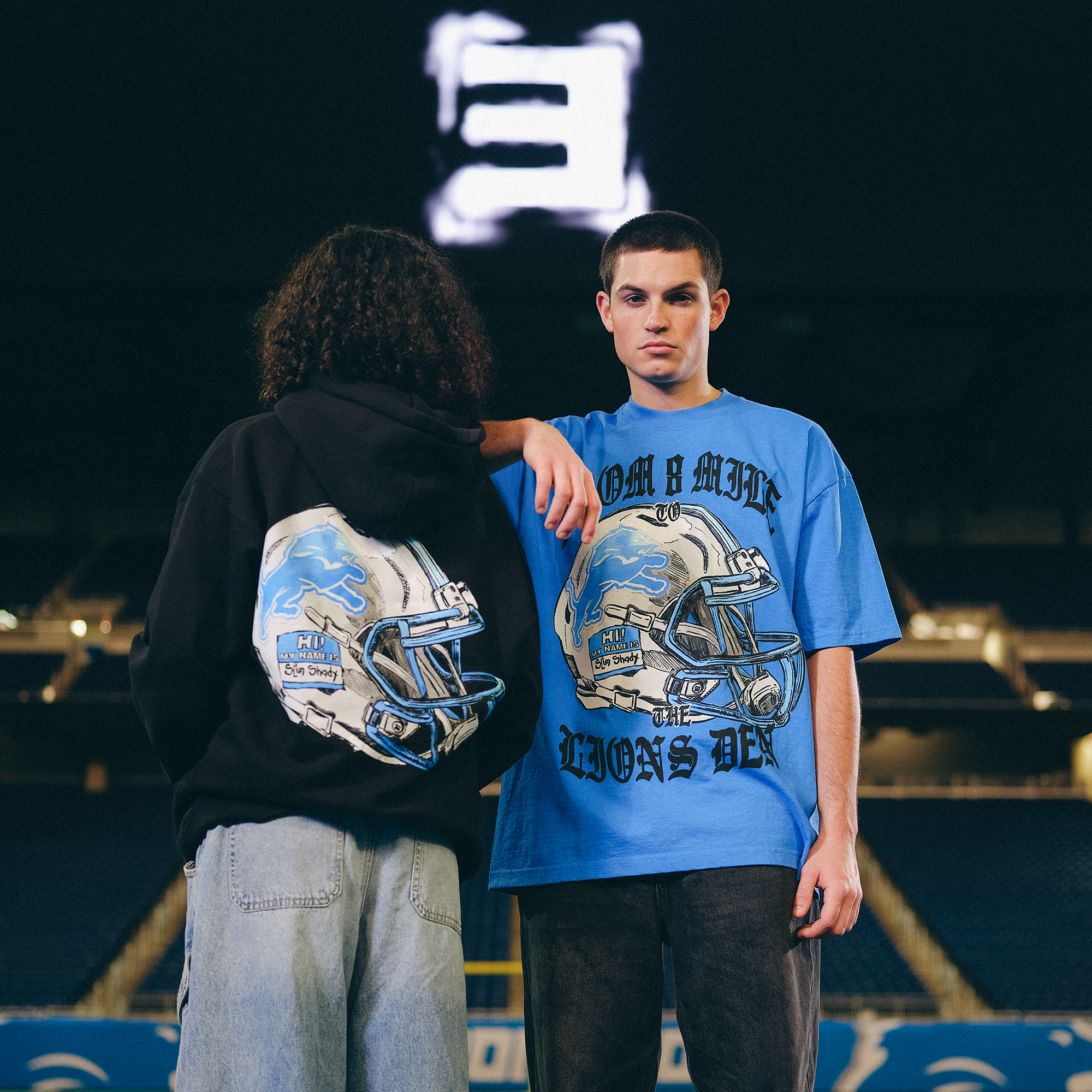 Eminem x Detroit Lions Helmet T-Shirt 7