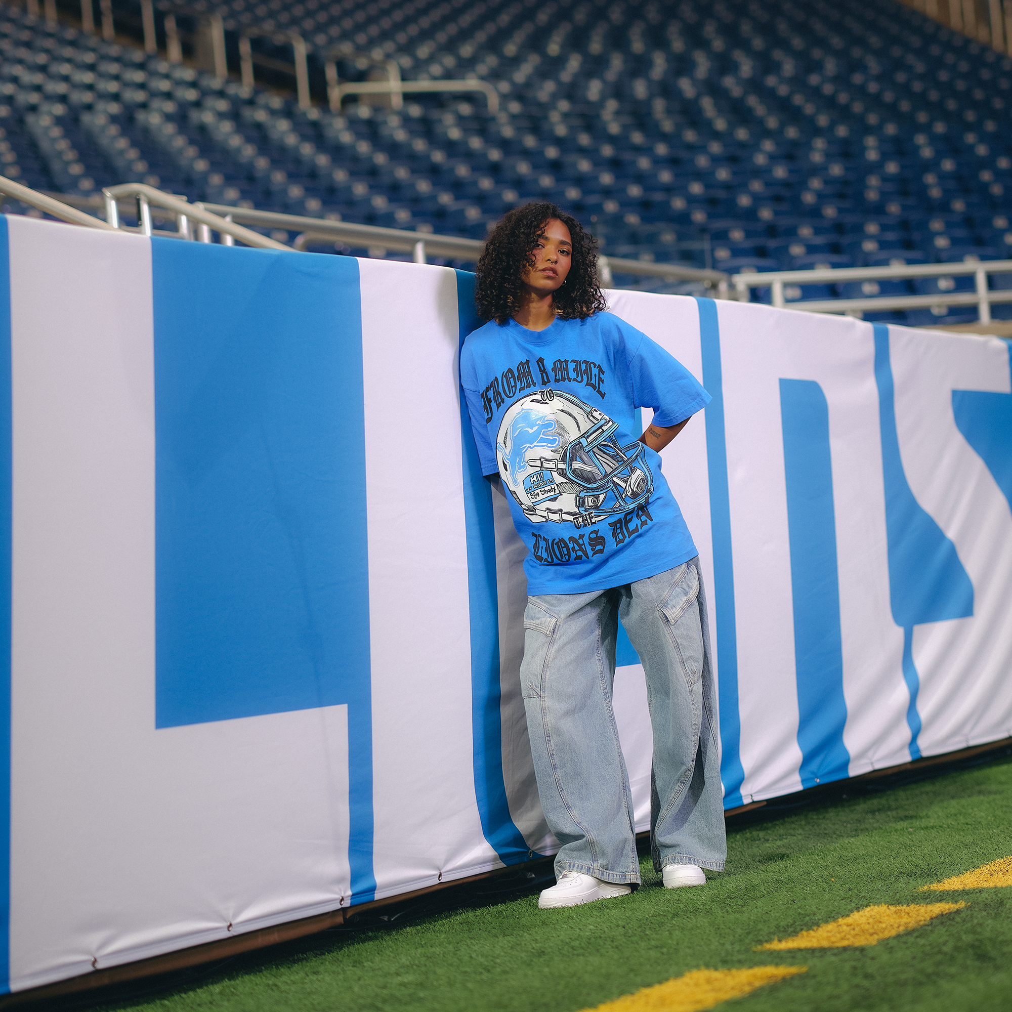 Eminem x Detroit Lions Helmet T-Shirt 5