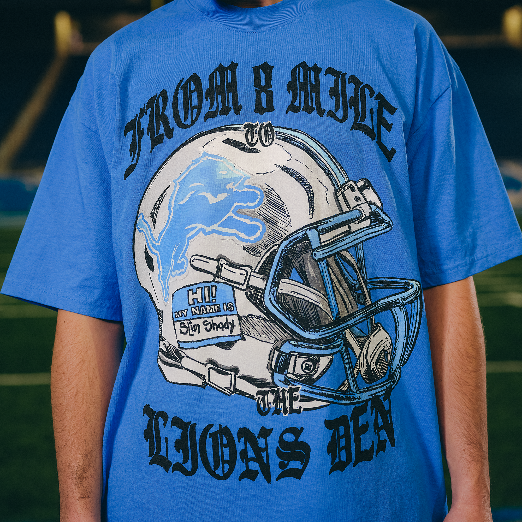 Eminem x Detroit Lions Helmet T-Shirt 4