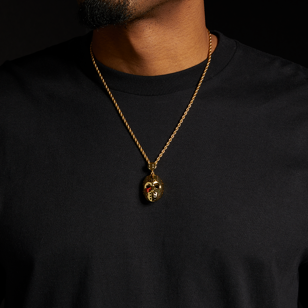Hockey Mask Pendant & Chain (Gold) - Official Eminem Online Hockey Mask Pendant & Chain (Gold) - Official Eminem Online