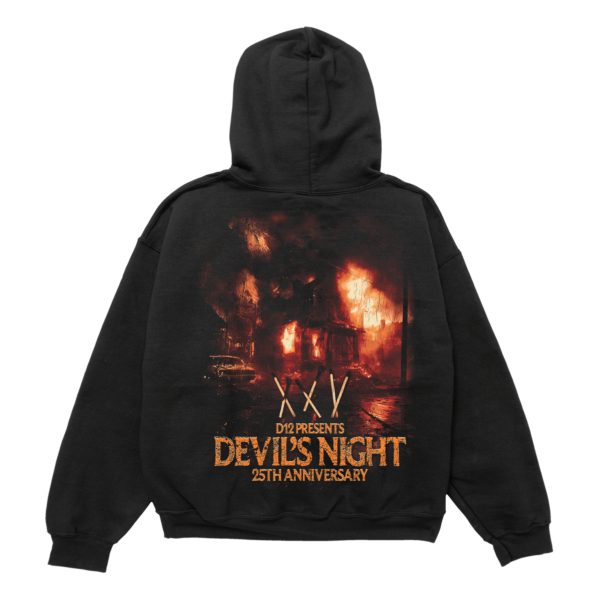 Devil's Night 25th Anniversary Match Stick Hoodie Back