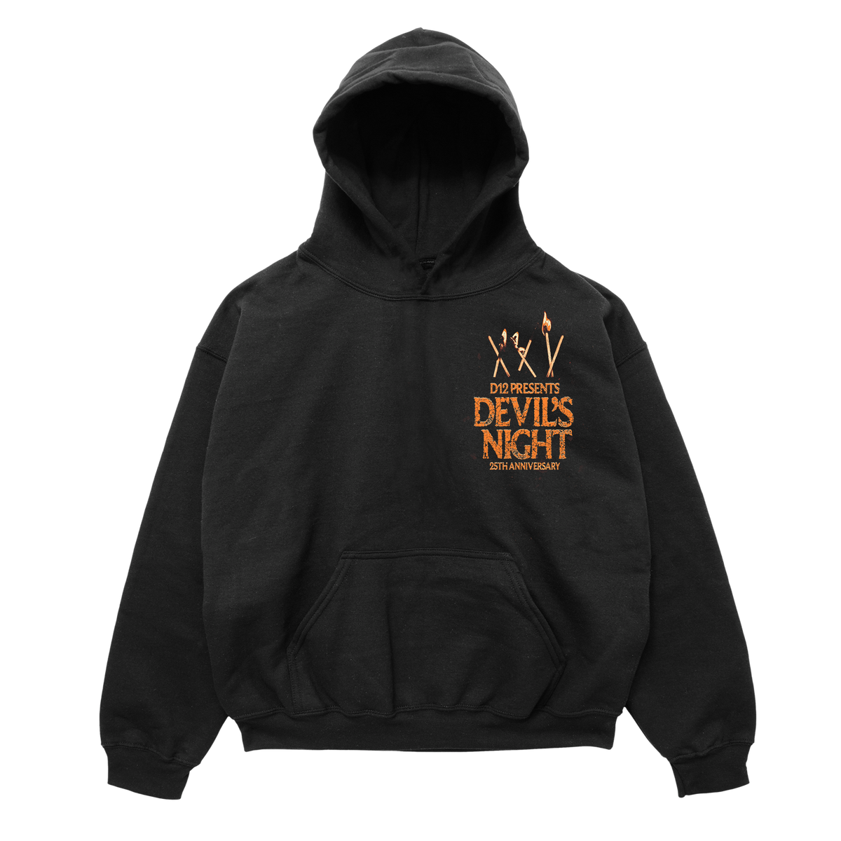 Devil's Night 25th Anniversary Match Stick Hoodie Front