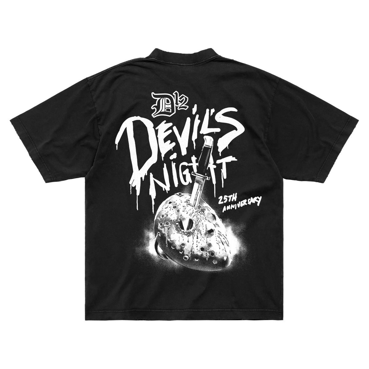 Devil's Night 25th Anniversary Mask T-Shirt Back