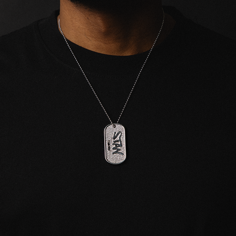 STAN Dog Tag Diamond Pendant & Chain (Silver) - Official Eminem STAN Dog Tag Diamond Pendant & Chain (Silver) - Official Eminem