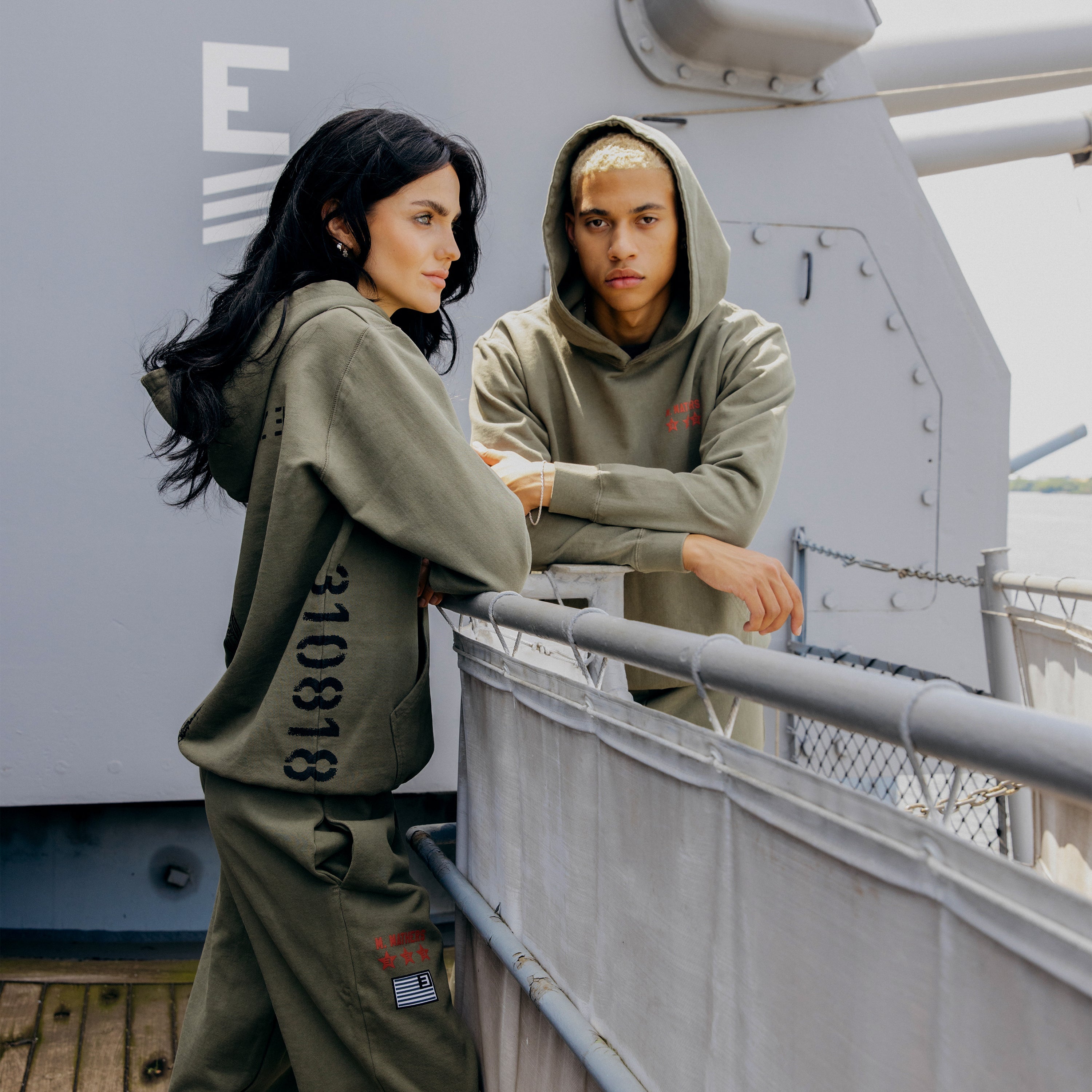 Kamikaze Standard Issue Hoodie (Burnt Olive) Side by Side