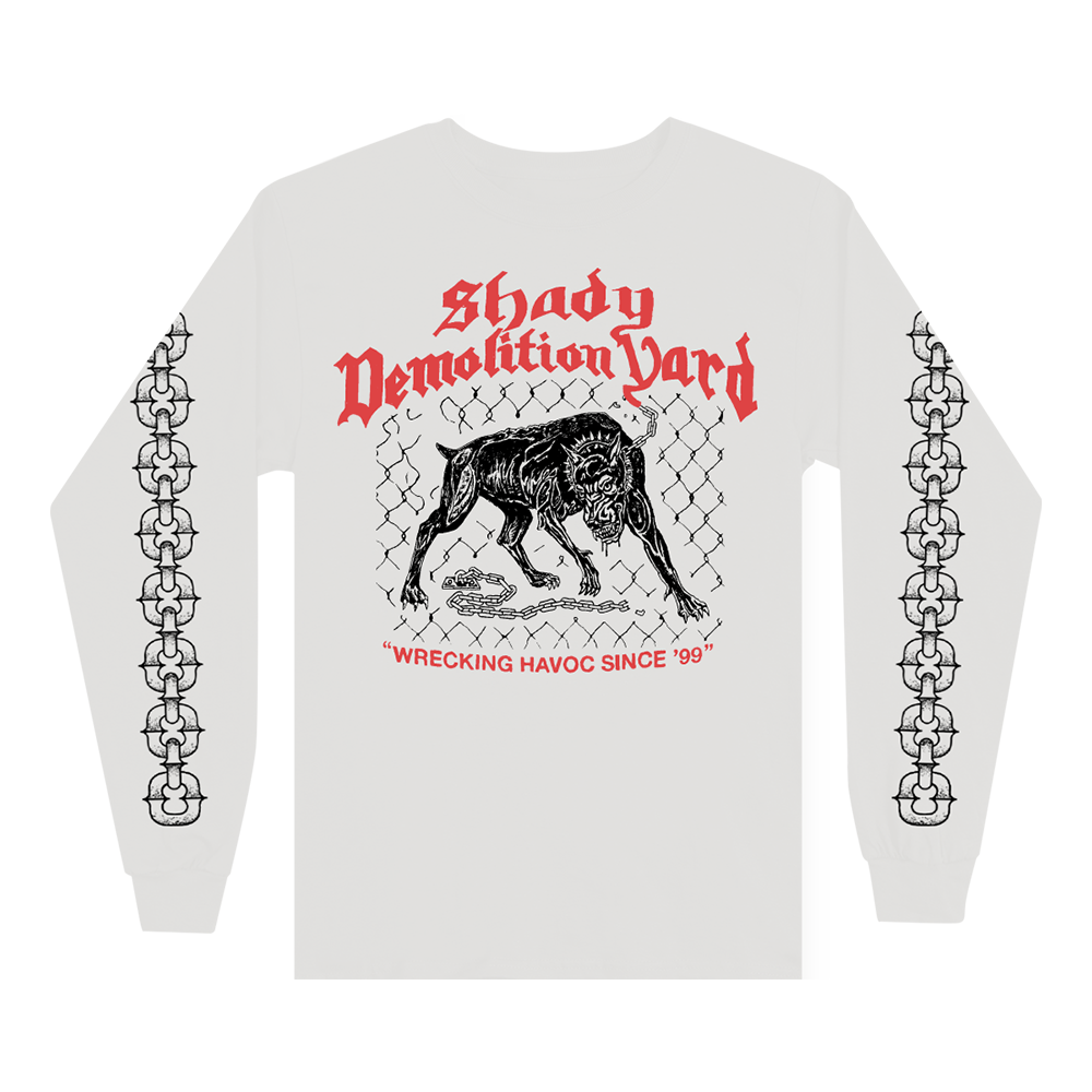 Shady Demolition Junkyard Dog Longsleeve (White) Front