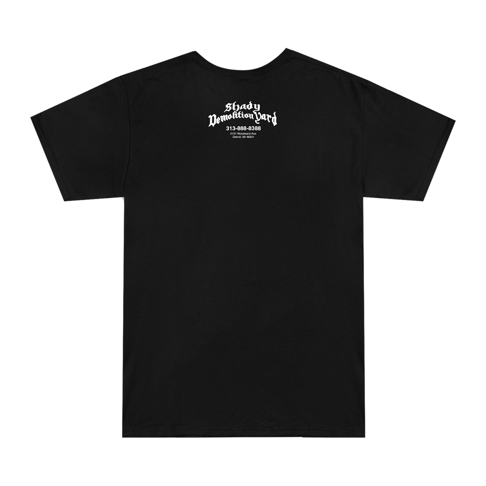 Shady Demolition Junkyard Dog T-Shirt (Black) Back