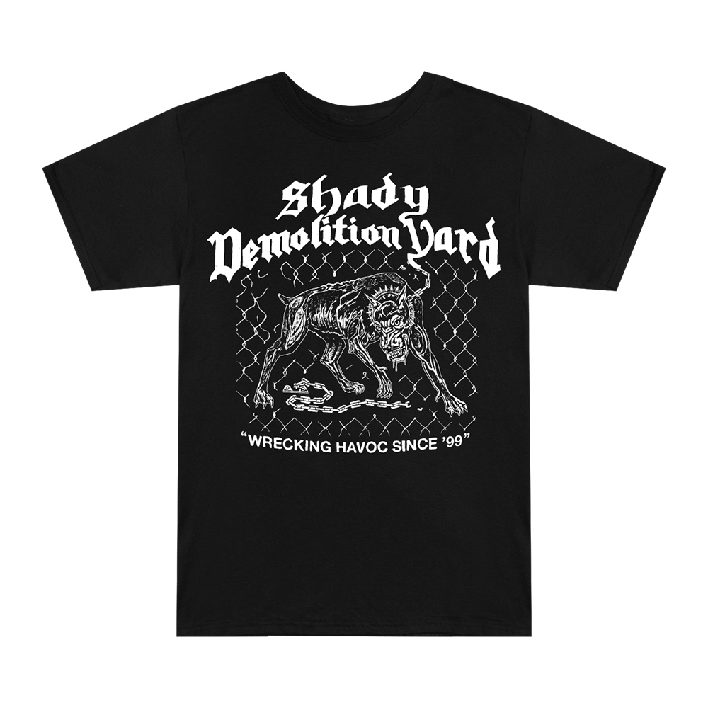 Shady Demolition Junkyard Dog T-Shirt (Black) Front