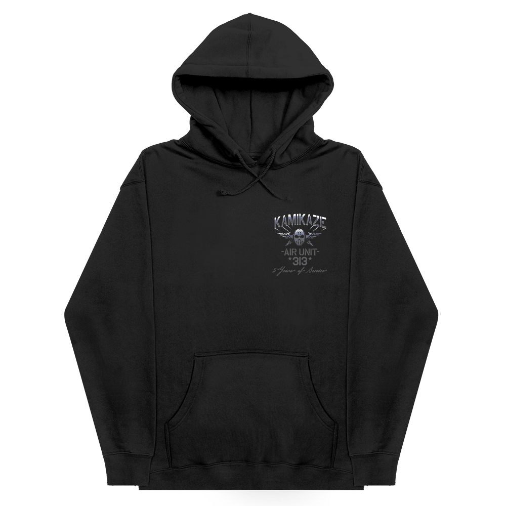 Limited edition kamikaze black on black embroidered deals hoodie